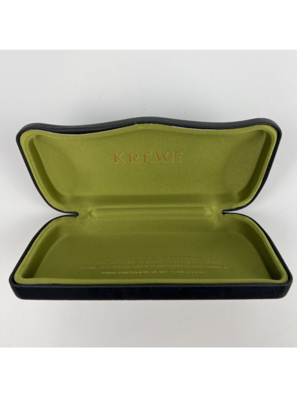 Krewe Sunglasses Case Black w/ Green Interior Hard Clamshell - Picture 3 of 3